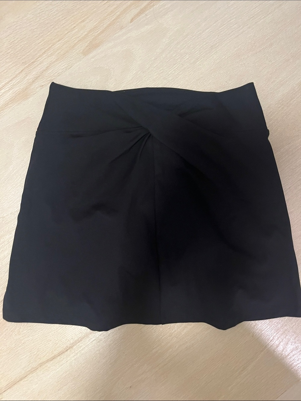 girlfriend collective Black Twist-Front Mini Skort